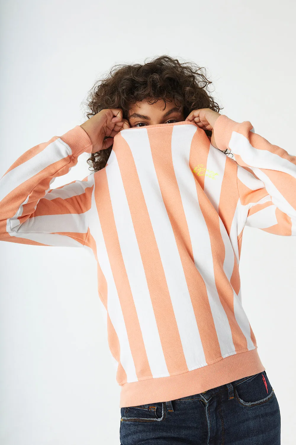 Peach with White Stripe Logo Sweatshirt