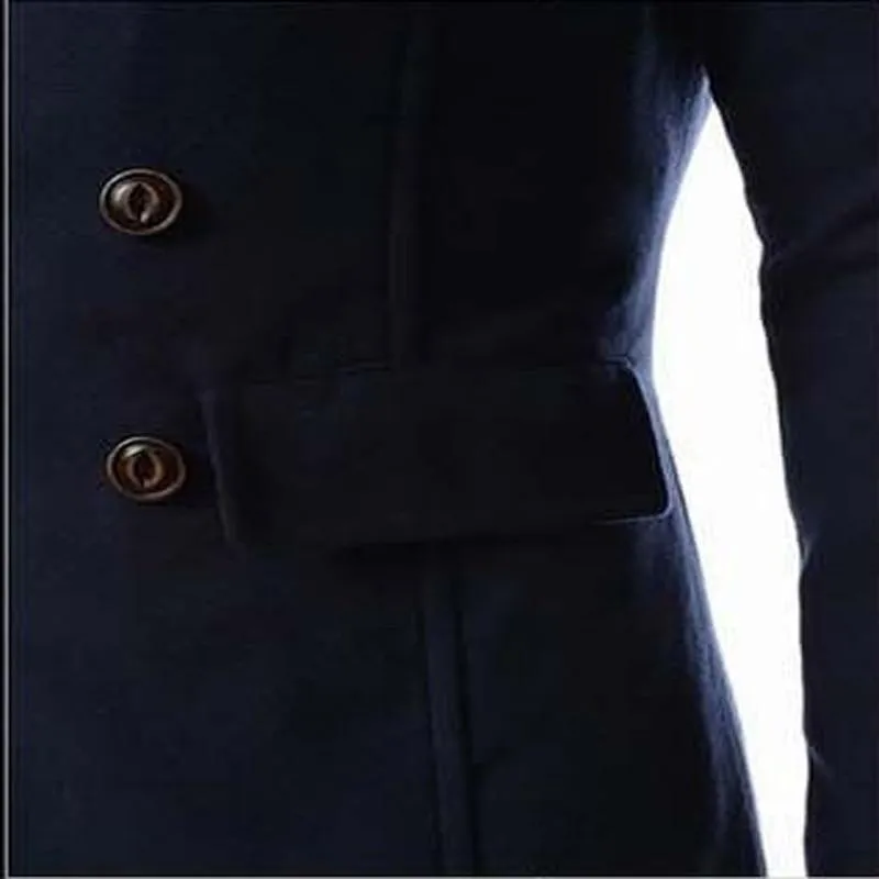 Premium Double Breasted Wool Blend Peacoat