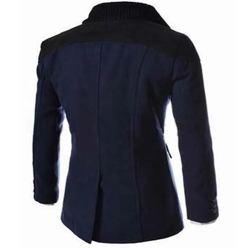 Premium Double Breasted Wool Blend Peacoat