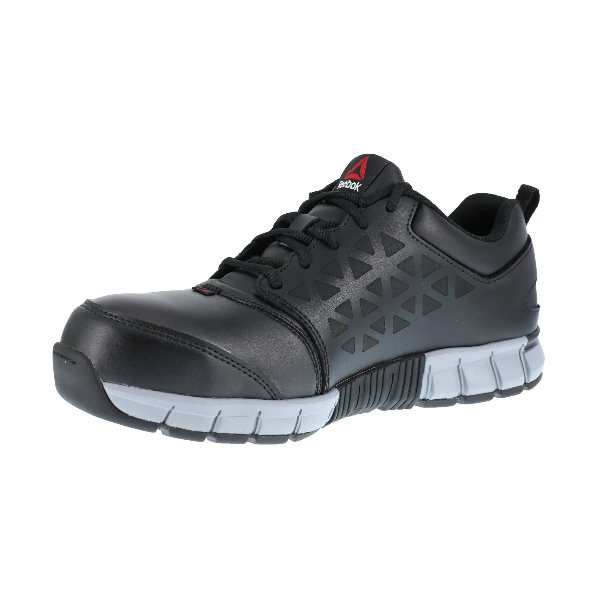 Reebok Womens Black Leather Work Shoes Conductive Athletic AT