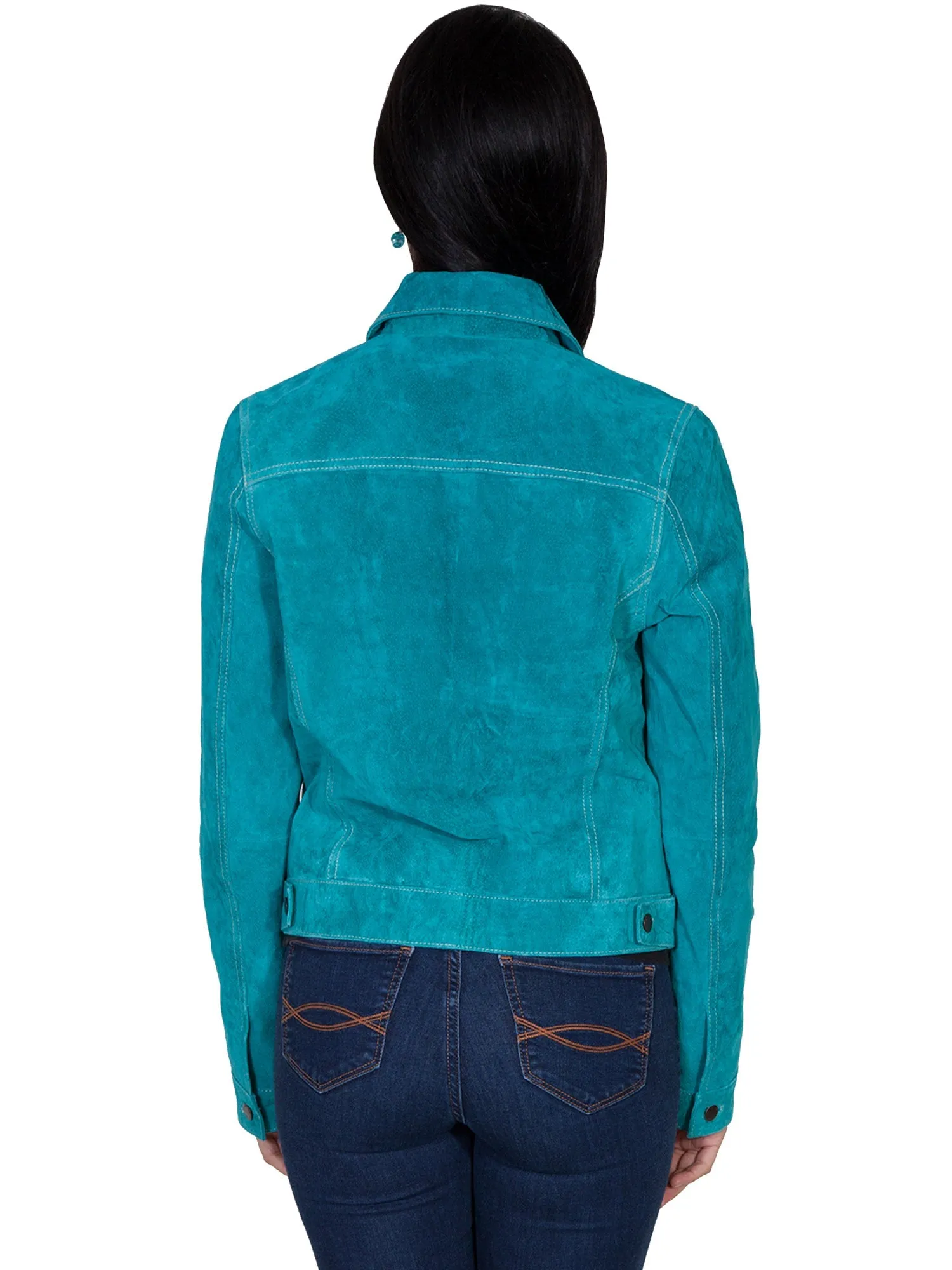 Scully Womens Turquoise Boar Suede Jacket XL