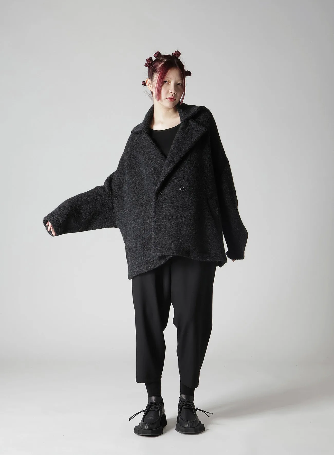 SHEEEP PILE JACKET WITH DOUBLE FRONT BOTTUN