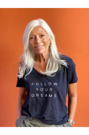 Short Sleve Tee FOLLOW YOUR DREAMS V-Hals