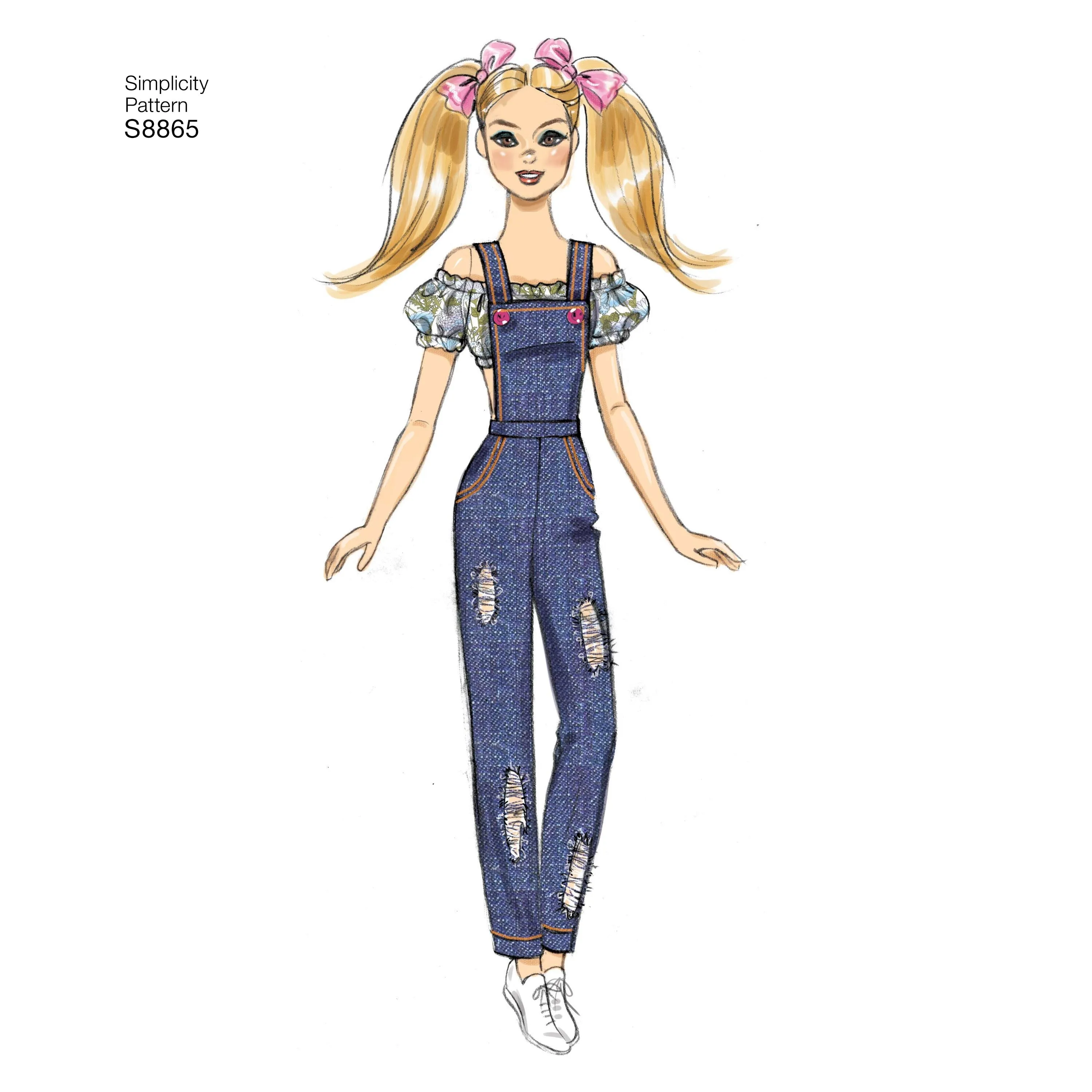 Simplicity Pattern 8865 11 1/2" Fashion Doll Clothes