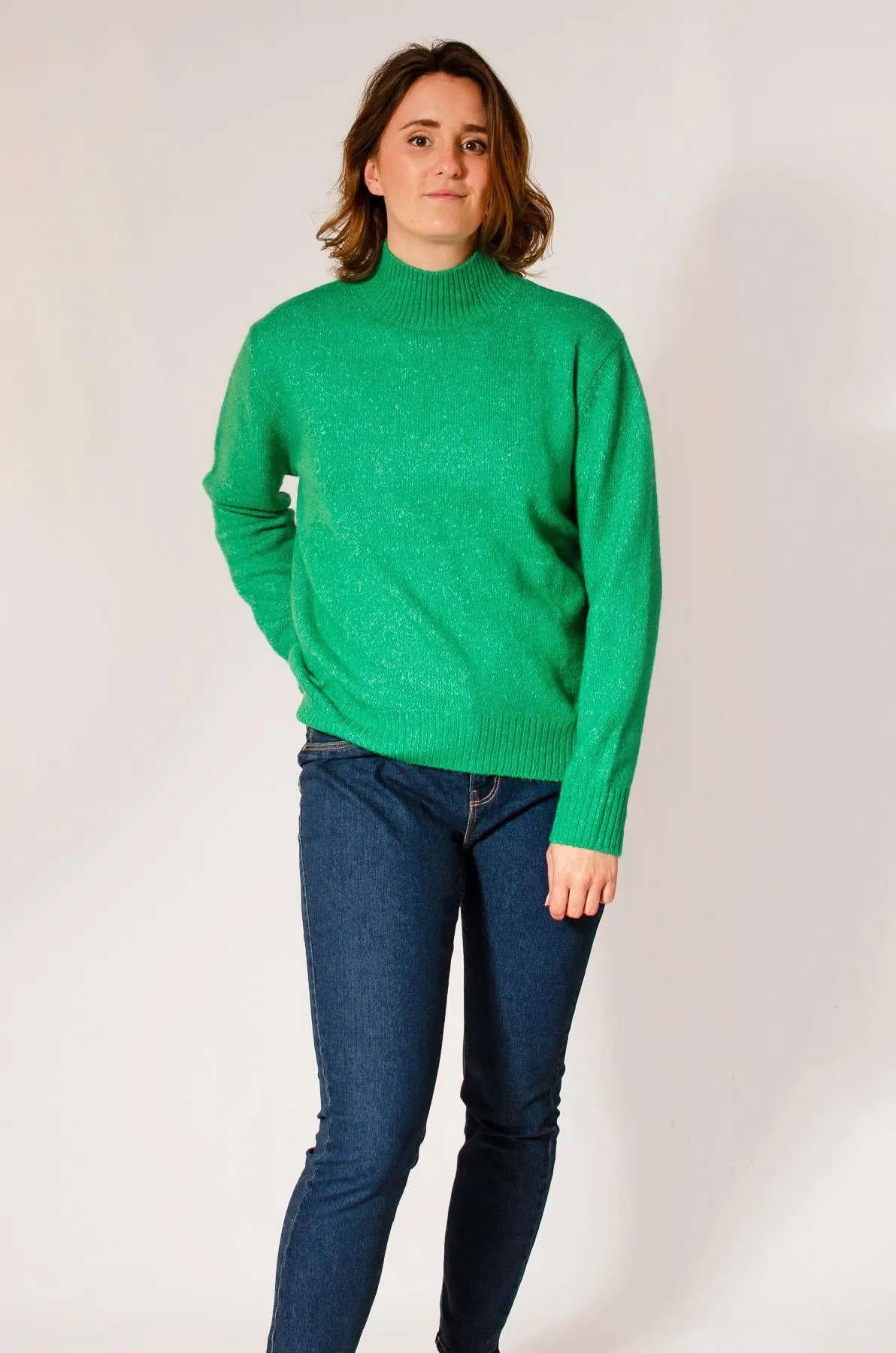 Soft Knit Long Funnel Neck Jumper