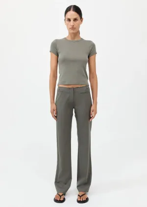 ST. AGNI Raw Edge Pant - Smokey Olive