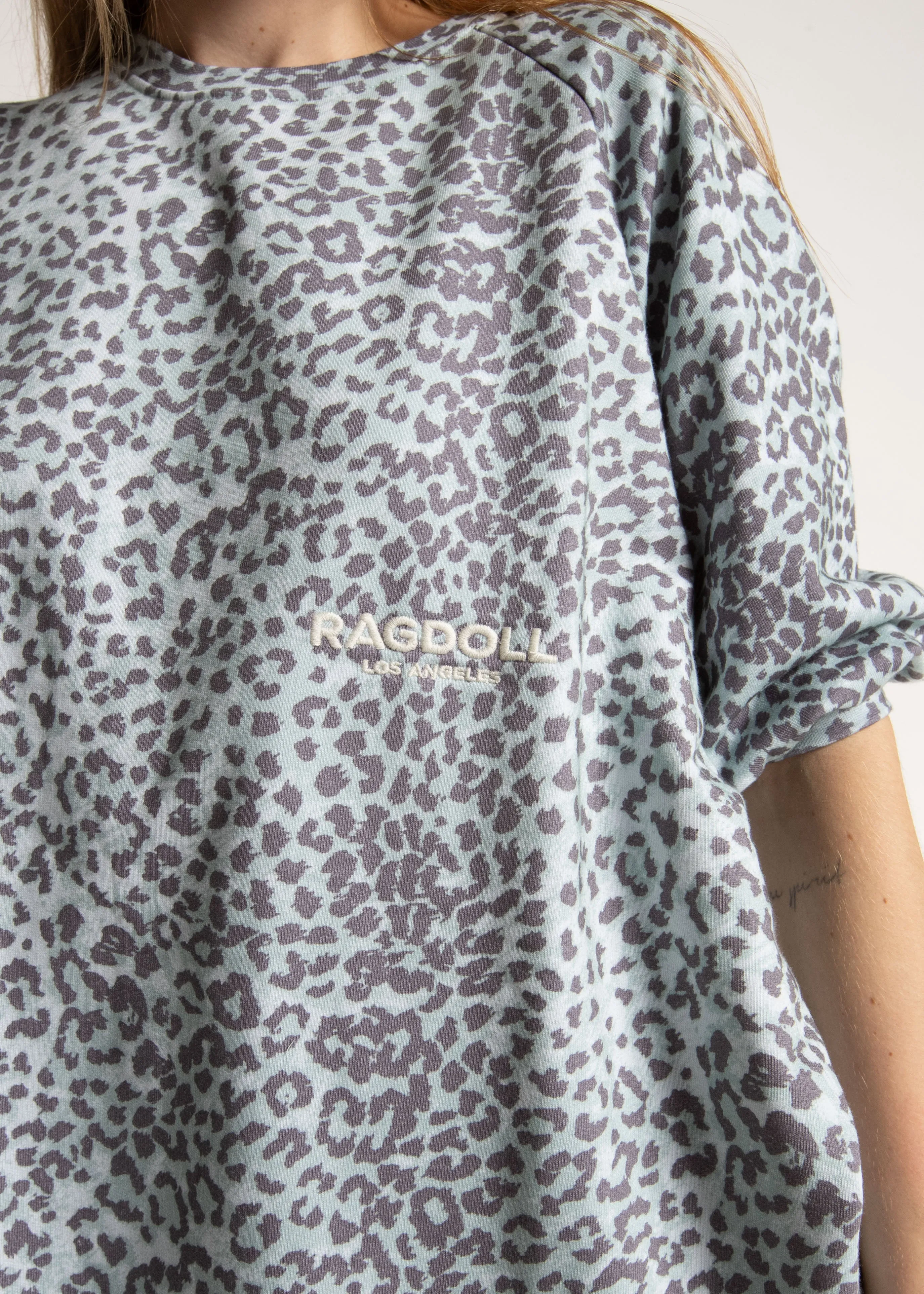 SUPER OVERSIZED SWEATSHIRT LEOPARD SAUGE