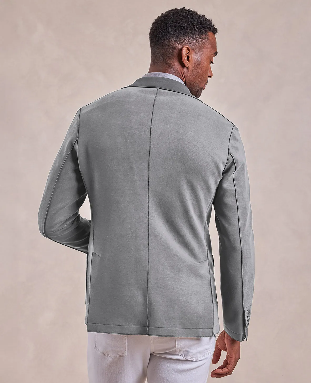 The Luca - Double Knit Soft Jacket - Heather Grey