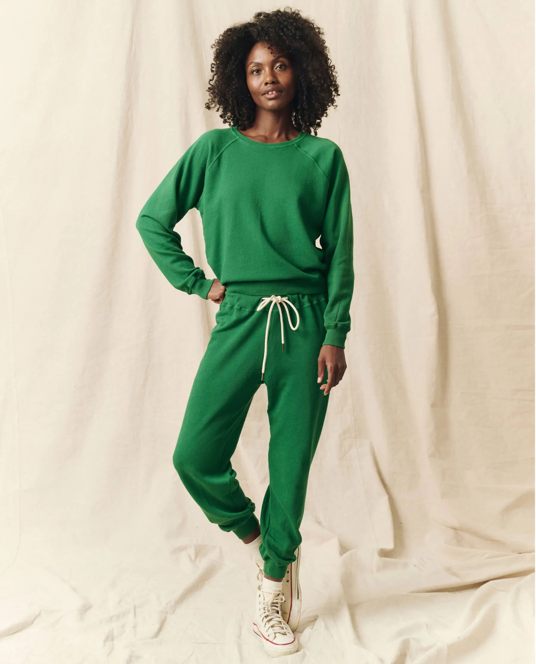 The Shrunken Sweatshirt. Solid -- Holly Leaf