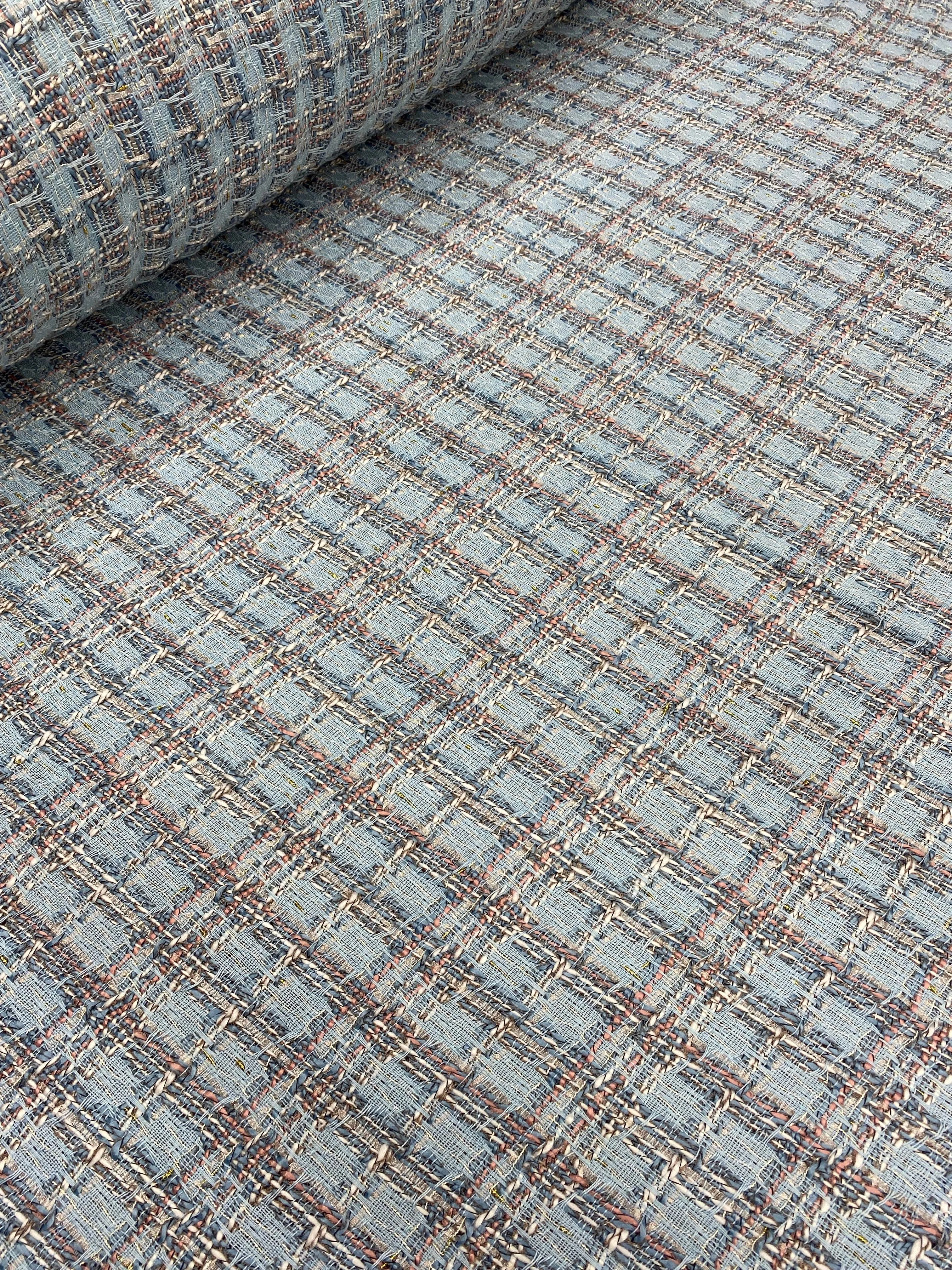 Tweed Bouclé Metallic - Multi Weave Blue