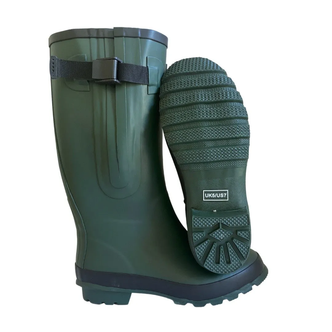 Wide Calf Rain Boots - 15 to 19 inch calf - Green - Regular Width in Ankle