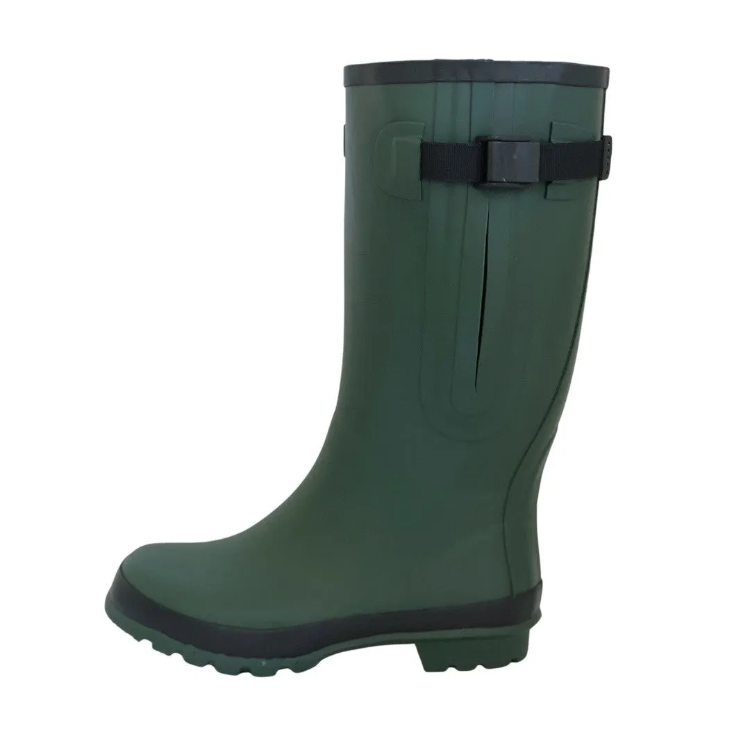 Wide Calf Rain Boots - 15 to 19 inch calf - Green - Regular Width in Ankle