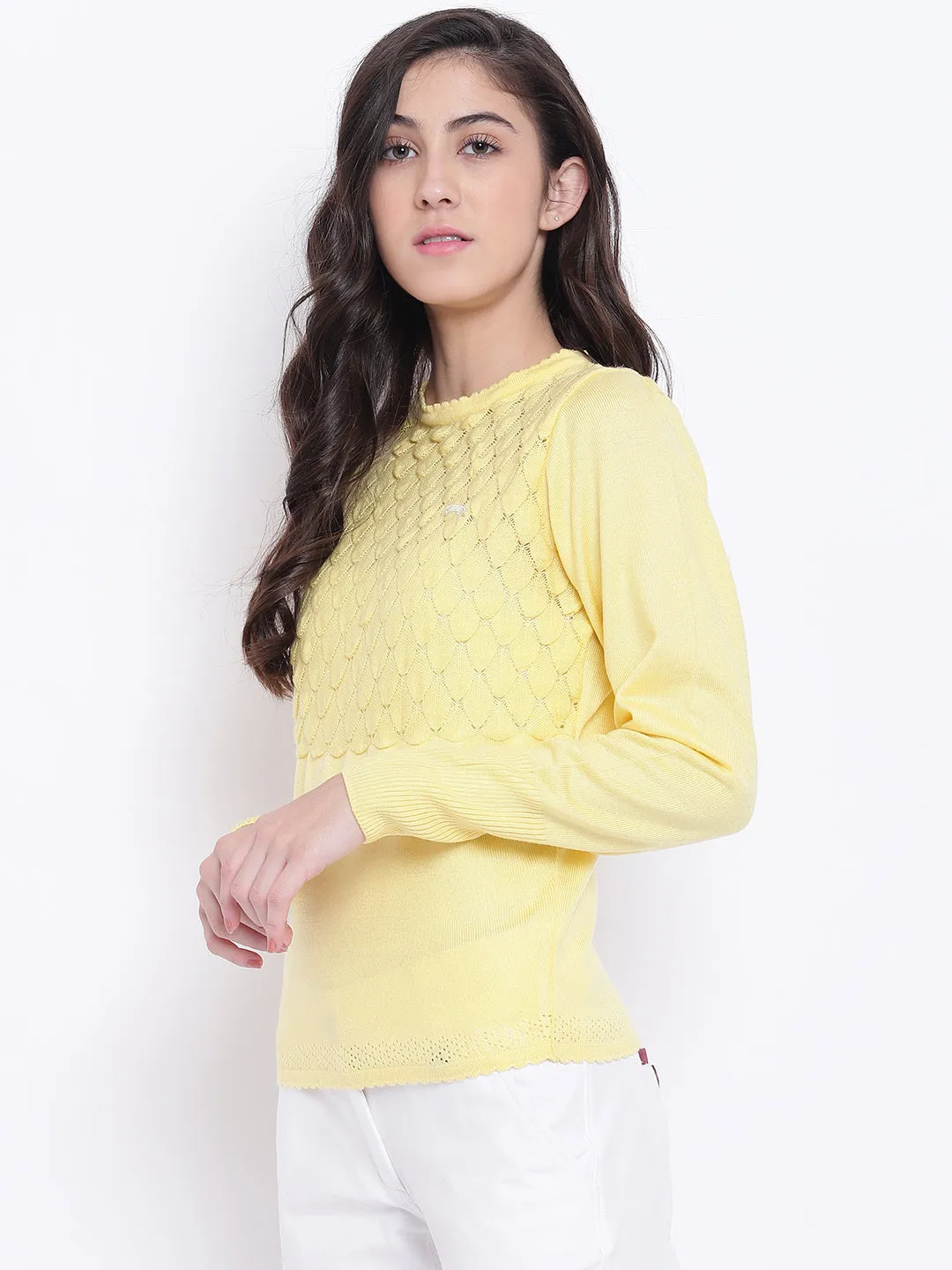 Women Yellow Casual Sweaters