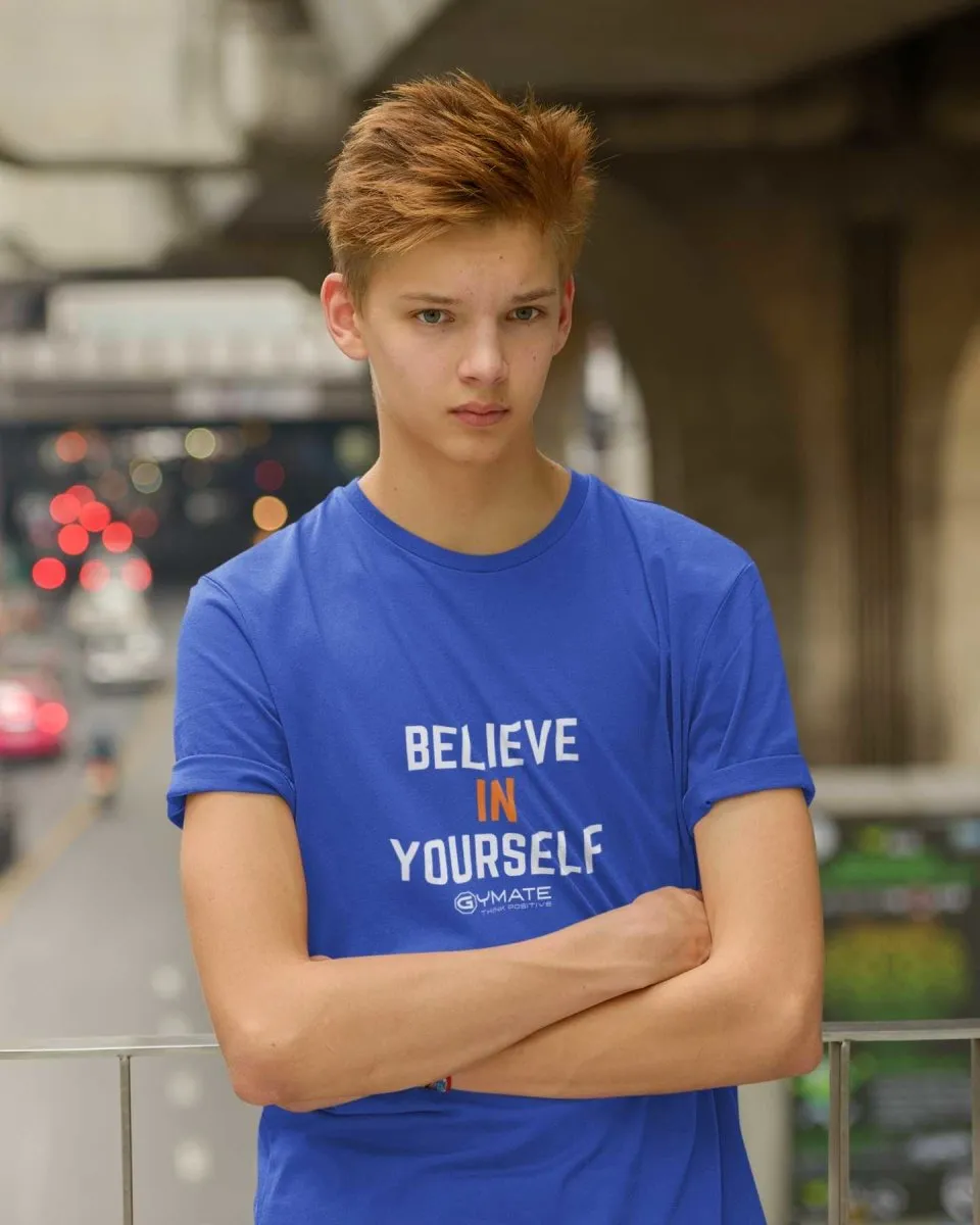 Youth/Kids Slogan T shirts 'Believe in Yourself'